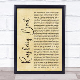 Prince Raspberry Beret Rustic Script Song Lyric Print