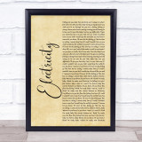 Silk City & Dua Lipa Electricity Rustic Script Song Lyric Print