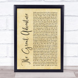 Steven Curtis Chapman The Great Adventure Rustic Script Song Lyric Print