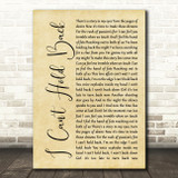 Survivor I Can't Hold Back Rustic Script Song Lyric Print