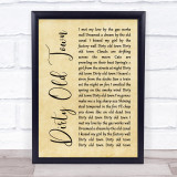 The Pogues Dirty Old Town Rustic Script Song Lyric Print
