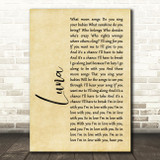 The Smashing Pumpkins Luna Rustic Script Song Lyric Print