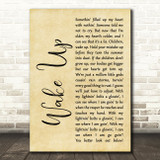 Arcade Fire Wake Up Rustic Script Song Lyric Quote Print