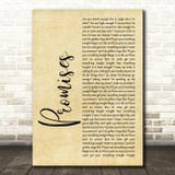 Calvin Harris and Sam Smith Promises Rustic Script Song Lyric Quote Print