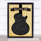 The Beatles One After 909 Black Guitar Song Lyric Quote Print