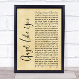 Eli Young Band Angel Like You Rustic Script Song Lyric Quote Print