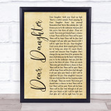 Halestorm Dear Daughter Rustic Script Song Lyric Quote Print