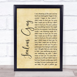 John Lennon Jealous Guy Rustic Script Song Lyric Quote Print