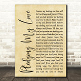 Marvin Gaye & Diana Ross Pledging My Love Rustic Script Song Lyric Quote Print