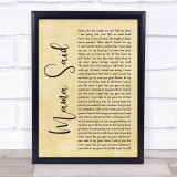Metallica Mama Said Rustic Script Song Lyric Quote Print