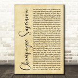 Oasis Champagne Supernova Rustic Script Song Lyric Quote Print