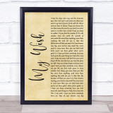 Rascal Flatts My Wish Rustic Script Song Lyric Quote Print