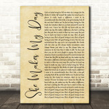 Robert Palmer She Makes My Day Rustic Script Song Lyric Quote Print