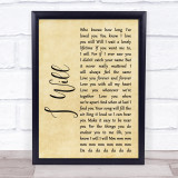 The Beatles I Will Rustic Script Song Lyric Quote Print