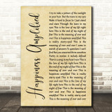 Above & Beyond Happiness Amplified Rustic Script Song Lyric Print