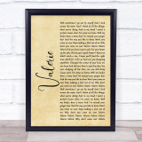 Amy Winehouse Valerie Rustic Script Song Lyric Print