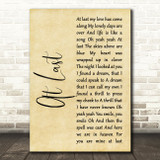 Beyonce At Last Rustic Script Song Lyric Print
