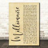 Chris Stapleton Millionaire Rustic Script Song Lyric Print