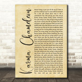 Culture Club Karma Chameleon Rustic Script Song Lyric Print