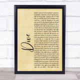 Ed Sheeran Dive Rustic Script Song Lyric Print