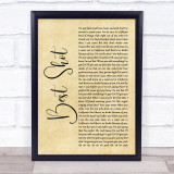 Jimmie Allen Best Shot Rustic Script Song Lyric Print