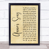 John Denver Annie's Song Rustic Script Song Lyric Print