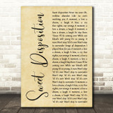 The Temper Trap Sweet Disposition Rustic Script Song Lyric Quote Print