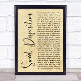 The Temper Trap Sweet Disposition Rustic Script Song Lyric Quote Print