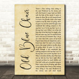 Kenny Chesney Old Blue Chair Rustic Script Song Lyric Print