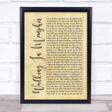 Marc Cohn Walking In Memphis Rustic Script Song Lyric Print