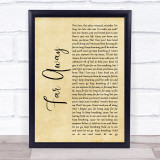 Nickelback Far Away Rustic Script Song Lyric Print