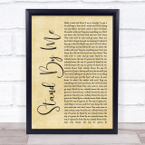 Oasis Stand By Me Rustic Script Song Lyric Print
