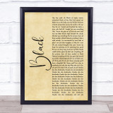 Pearl Jam Black Rustic Script Song Lyric Print