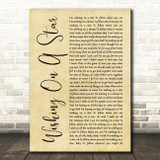 Rose Royce Wishing on a Star Rustic Script Song Lyric Print