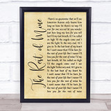 Tracew Adkins The rest of mine Rustic Script Song Lyric Print