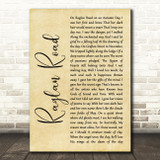 Van Morrison Raglan Road Rustic Script Song Lyric Print
