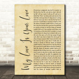 Whitney Houston My Love Is Your Love Rustic Script Song Lyric Quote Print