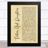 Michael Bolton Fathers And Daughters (Never Say Goodbye) Rustic Script Song Lyric Music Art Print