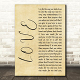 Nat King Cole L-O-V-E Rustic Script Song Lyric Music Art Print