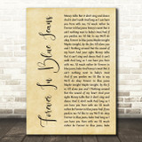 Neil Diamond Forever In Blue Jeans Rustic Script Song Lyric Music Art Print