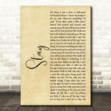 Rihanna Stay Rustic Script Song Lyric Music Art Print