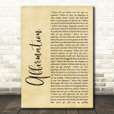 Savage Garden Affirmation Rustic Script Song Lyric Music Art Print