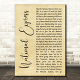 The Divine Comedy National Express Rustic Script Song Lyric Music Art Print