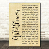 Tom Petty Wildflowers Rustic Script Song Lyric Music Art Print