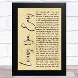 Zac Brown Band Loving You Easy Rustic Script Song Lyric Music Art Print