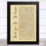 ABBA Thank You For The Music Rustic Script Song Lyric Music Art Print