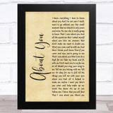 Cecilio & Kapono About You Rustic Script Song Lyric Music Art Print