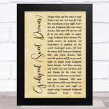 Dixie Chicks Godspeed (Sweet Dreams) Rustic Script Song Lyric Music Art Print