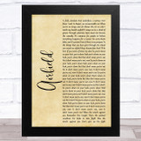 Enter Shikari Airfield Rustic Script Song Lyric Music Art Print