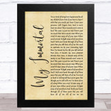 Evanescence My Immortal Rustic Script Song Lyric Music Art Print
